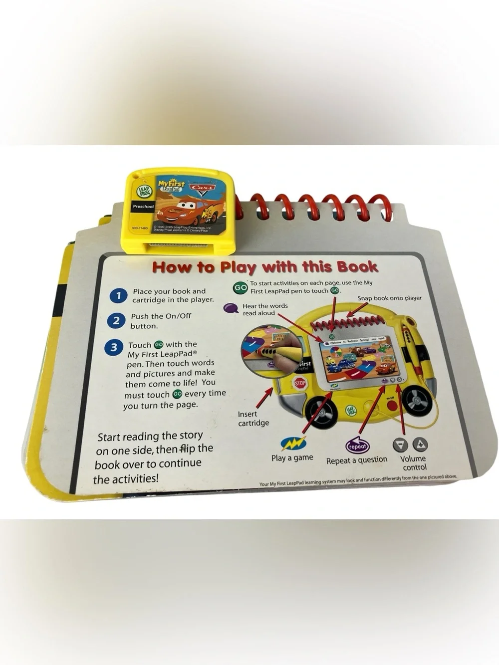 LeapFrog My First LeapPad Alphabet Bus Disney Pixar CARS Book & Cartridge PreK